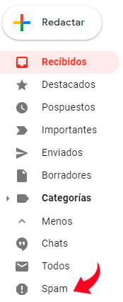 Gmail menú